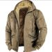 "Fleece-Lined Winter Hooded Jacket - Heavyweight Cotton Zip-Up Sweatshirt With Logo Customization, Relaxed Fit, Ribbed Hem For Urban Streetwear_viptrois.com