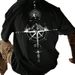 2024 New Summer Men's 3d Compass Printed Short Sleeve Tees Simple Fashion Male Clothing Loose Oversized T-Shirt For Men_viptrois.com