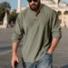 2025 Autumn And Winter New Cross-border Hot-selling Men's Outdoor Corduroy Casual Round Neck Solid Color Long-sleeved Sweater_viptrois.com