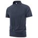 Men's High Elasticity Quick Drying Half Zip Short Sleeve T-Shirt Professional Running Fitness Casual Sports Wear New Style_viptrois.com