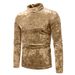 Men's Clothing Foreign Trade European Size Autumn And Winter Half High Collar British Bottoming Shirt Gold Velvet Splicing Men's Long Sleeved T Shirt_viptrois.com