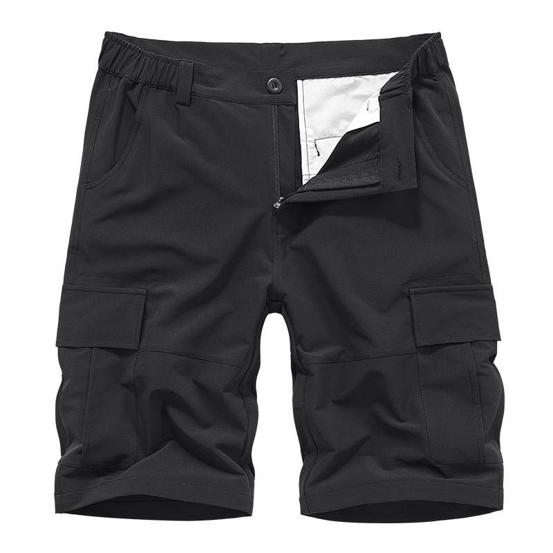 Men's Elastic Work Shorts, Summer Plous-sized Sporty Casual Multi-bag Capre Pants For Men_viptrois.com