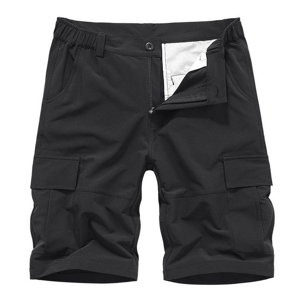 Men's Elastic Work Shorts, Summer Plous-sized Sporty Casual Multi-bag Capre Pants For Men_viptrois.com