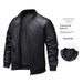 Men's Faux Leather Jacket - Slim Fit Double Breasted Biker Coat, Windproof Casual Blazer For Everyday Wear (Black, Sizes M-3XL)_viptrois.com