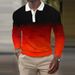 Men's & Women's Gradient Color Long Sleeve Polo Shirt - Fashionable Casual Wear For Autumn & Winter_viptrois.com