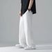 Men's Clothing Ice Silk Pants Men's Summer Thin Ins Drape Straight Trousers Men And Women The Same Style Solid Color Wide Leg Casual Pants_viptrois.com