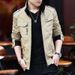 Men's Jacket Korean Version Stand-up Collar Season Thickened Denim Tooling Pure Cotton Jacket On Clothes_viptrois.com