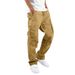 Men's Casual Cargo Pants - Stylish Jacquard Drawstring Trousers With Multiple Pockets_viptrois.com