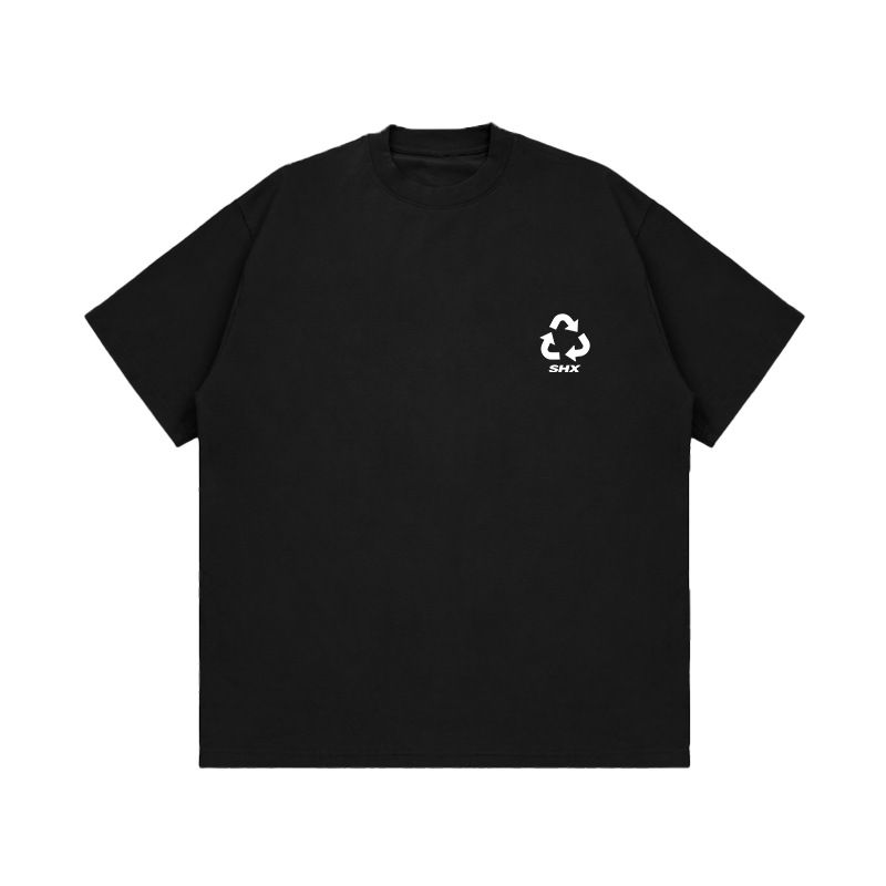 Men's Clothing American Style Cycle Logo Heavyweight Cotton Short Sleeved T Shirt Trendy Brand Loose Casual American Men's Style_viptrois.com