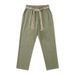 Men's Linen Drawstring Pants | Breathable Summer Casual Straight Leg Trousers For Vacation & Commute_viptrois.com