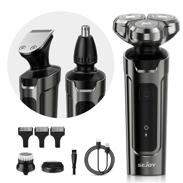 Men's Electric Beard Shaver Trimmer Razor USB Rechargeable Hair Shaving Machine_viptrois.com