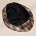 New Autumn Winter Artistic Octagonal For Women Korean Version Trendy Plaid Forward Painter Face Slimming Beret Hat_viptrois.com