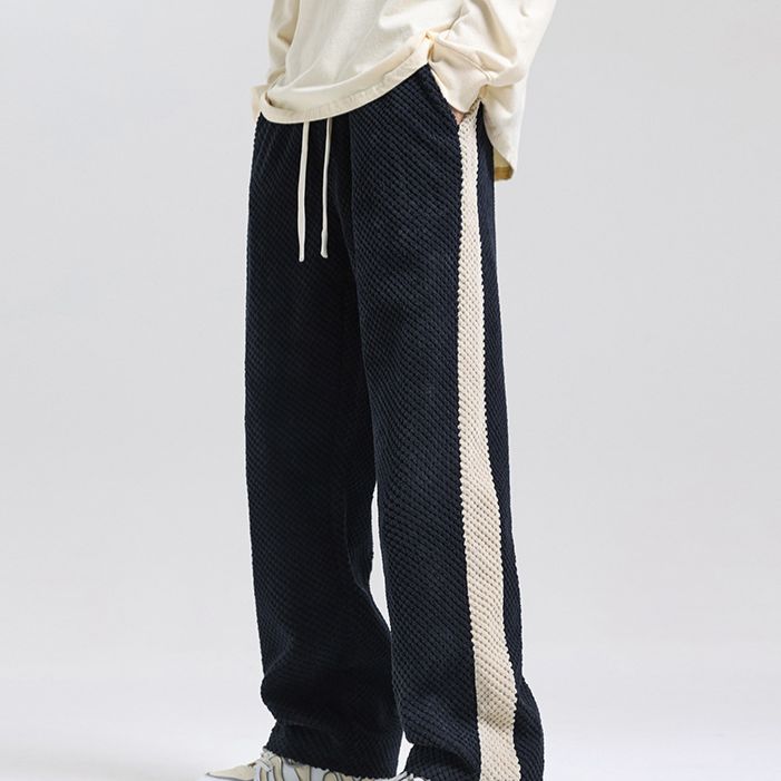 Men's Clothing Hit Men's Loose Straight Leg Trendy Casual Sports Trousers_viptrois.com