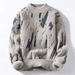 2026 Fashion Knitwear Pullovers Youth/Men Acrylic Half-High Collar Personalized Graffiti Jacquard Long Sleeve Casual Thick Sweater_viptrois.com