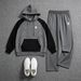 Men's Clothing 26 Spring New Arrival US Letter Print Color Block Hoodie Set Retro Casual Sweatshirt Set_viptrois.com