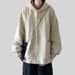 New Japanese Retro Loose Hooded Jacket Men's Solid Color Basic Casual Waffle Cardigan Sweatshirt_viptrois.com