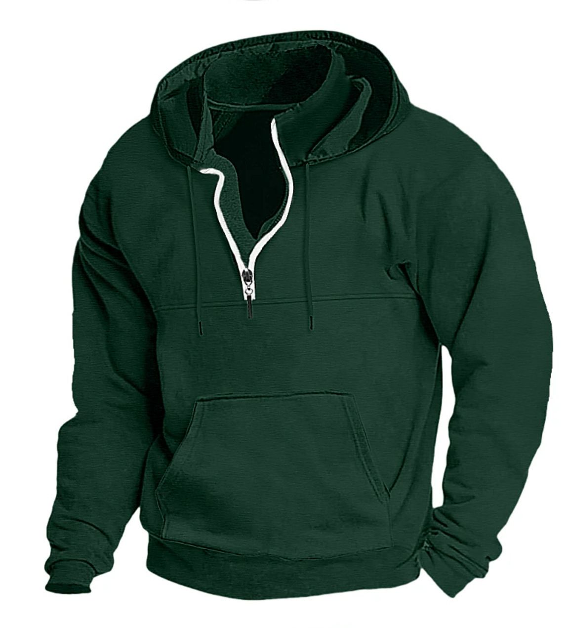 Men's Thickened Hooded Sweatshirt - Winter Pullover Fleece Jacket With Custom Print (Black, Navy, Brick Red, Beige, Light Gray, Dark Gray, Green)_viptrois.com