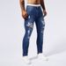 Men's Clothing Tossing Holes Old Jeans Pants Spring And Summer All Match Loose Straight Casual Pants_viptrois.com