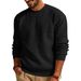 Men's Waffle Knit Sweater – Breathable Textured Pullover With Relaxed Fit For Casual Comfort_viptrois.com