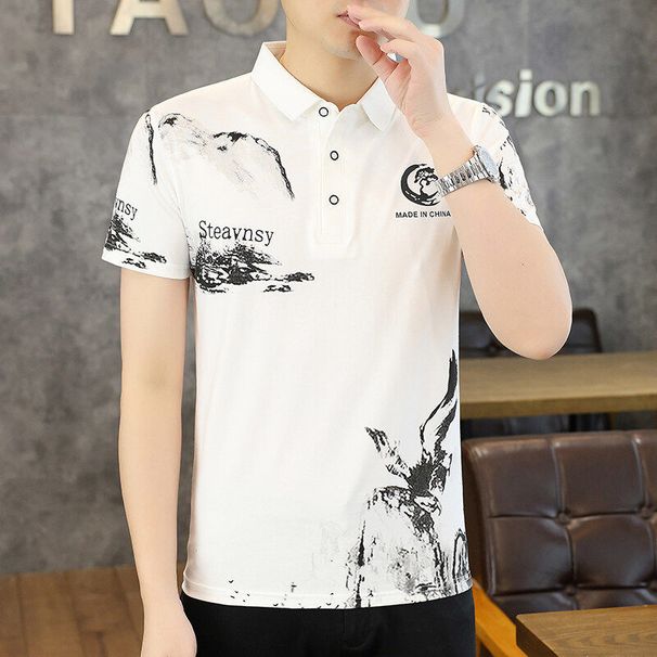 2025 New Trendy Casual Pure Cotton Short Polo Shirt Summer Cool Slim Fit Half Sleeved Men's T-shirt_viptrois.com