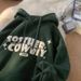 Vintage-Inspired Fleece Hoodie For Men – Oversized Unisex Pullover With Retro Letter Print (M-5XL)_viptrois.com