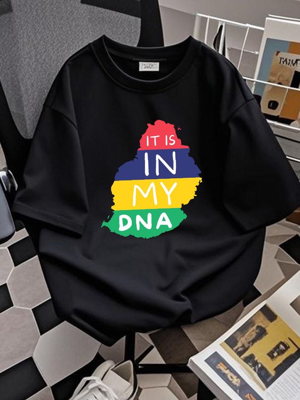 It Is In My DNA - Mauritius -T-Shirt Homme Graphic Top For Everyday Wear Stretched Stylish Comfortable Soft Slightly Unisex Streetwear_viptrois.com