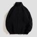 Stand Up Cardigan, Knitted Sweater, Men's Autumn And Winter Zipper Sweater, Thick And Casual Loose Jacket_viptrois.com