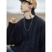 Pure Hanlu Men's Solid Color Cable Knit Design Crew Neck Unisex Autumn Winter Couple Loose Japanese Style Knitted Sweater_viptrois.com