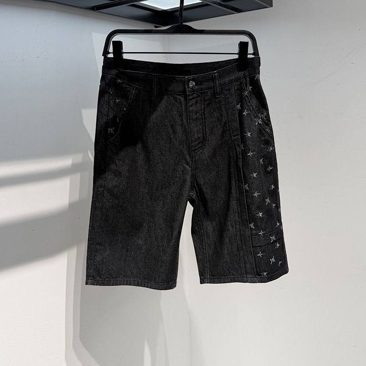 Men's Clothing Short Sleeved Shirt Men's Trendy Brand 2025 Summer New Suit Black Sports Fashion Straight Workwear Casual Shorts Men_viptrois.com
