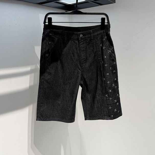 Men's Clothing Short Sleeved Shirt Men's Trendy Brand 2025 Summer New Suit Black Sports Fashion Straight Workwear Casual Shorts Men_viptrois.com