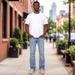 Men's Classic Straight Leg Denim Jeans | Vintage Washed Non-Iron Cotton Trousers With Fading Details_viptrois.com