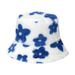Autumn and winter new flowers Internet celebrity plush flower bucket hat women trend versatile warm_viptrois.com