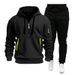 Men's Sports Sweatshirt And Sweatpants Set Autumn Winter Zipper Hoodie With Multi Pockets Plain Design Comfortable Sportswear_viptrois.com