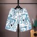 Men's Ice Silk Shorts Summer Thin Style Trendy Cartoon Print Casual Loose Fit Quick Drying Sports Five Point Pants_viptrois.com