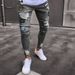 Man's clothing Jeans for men trend denim knee holes small feet beggar pants for men long pants_viptrois.com