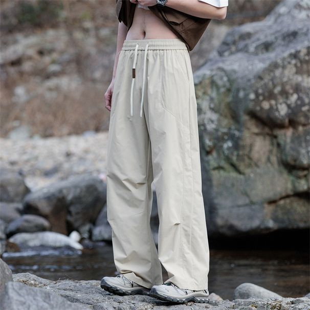 2025 Summer New Outdoor Sports Loose Straight Versatile Youth Casual Men's Long Pants_viptrois.com