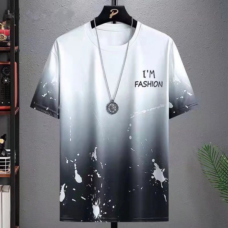 Men's Clothing Shirts And Shorts Short Sleeved Shorts Suits Large Size Fashion Trend Ink Painting National Style Tops_viptrois.com