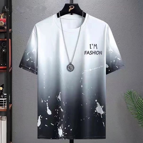 Men's Clothing Shirts And Shorts Short Sleeved Shorts Suits Large Size Fashion Trend Ink Painting National Style Tops_viptrois.com