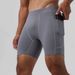 Men's Clothing Elastic Shark Skin Tight Three Quarter Pants Ice Silk High Weight Anti Transparent Tights Pocket Three Quarter Pants_viptrois.com