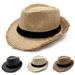 Stroh Sonnenhut Herren Damen Lässig Atmungsaktiv Cowboy Breite Krempe Jazz Hut Sonnenschutz Mode Strand Kappen Sommer_viptrois.com