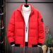 Men’s Oversized Quilted Jacket – Winter Stand Collar Coat With Ribbed Hem (Black/Red/Army Green, M-5XL, Relaxed Fit)_viptrois.com