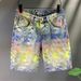 Men's Clothing Retro Distressed Patchwork Elastic Slim Fit Denim Shorts Men's Trendy Brand Embroidery Loose Straight Shorts_viptrois.com
