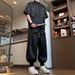 Men's Clothing High-End Tang Suit Short-Sleeved Shirt Drawstring Pants _viptrois.com