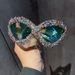 Personalized Large Frame Diamond Studded Sunglasses Retro Trend Glasses Fashion Catwalk Cat Eye Sunglasses European And American Cross Border_viptrois.com