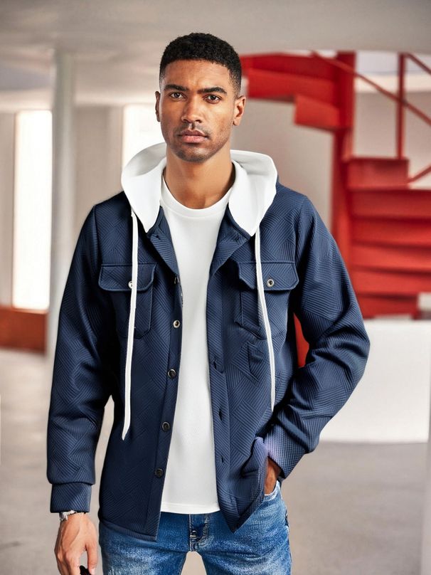 Hot Selling Men's Casual Jacket New Hooded Sweatshirt Fashionable Solid Color Autumn And Winter Cardigan Trend_viptrois.com