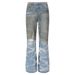 Men's Clothing European And American Style Gallerrry New Retro Distressed Flared Overalls Jeans_viptrois.com