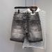 Men's Clothing Spring And Summer New D2 Fashion Men's Washed Shorts Distressed Slim Fit Small Feet Dark Gray Black Denim Shorts Men_viptrois.com