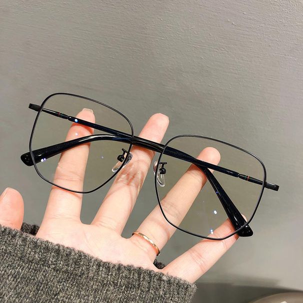 New Same Myopia For Men And Women Internet Celebrity No Makeup Style Metal Artistic Polygonal Glasses Frame_viptrois.com