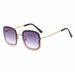 Unisex Accessories Chain Square Frame Sunglasses Metal Chain Buckle Shape Women's Sunglasses Large Square Frame Gradient Color Glasses_viptrois.com