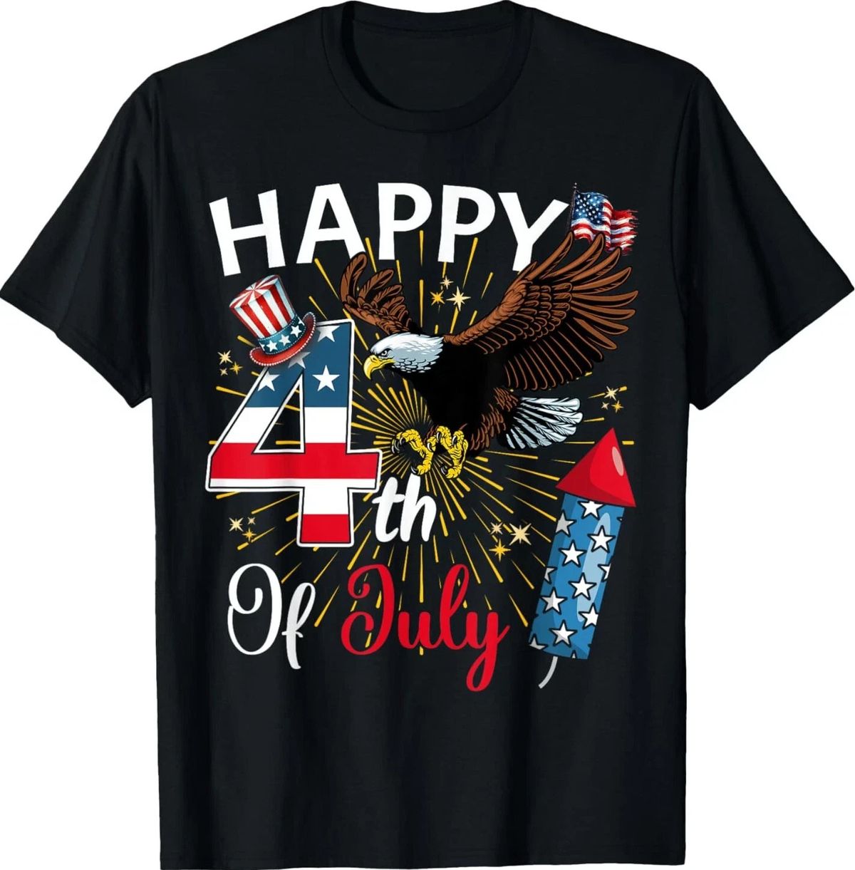Happy 4th Of July Patriotic American Flag USA Men Women T-Shirt Mens Womens Tees Top Tops Tees Men's Women's_viptrois.com